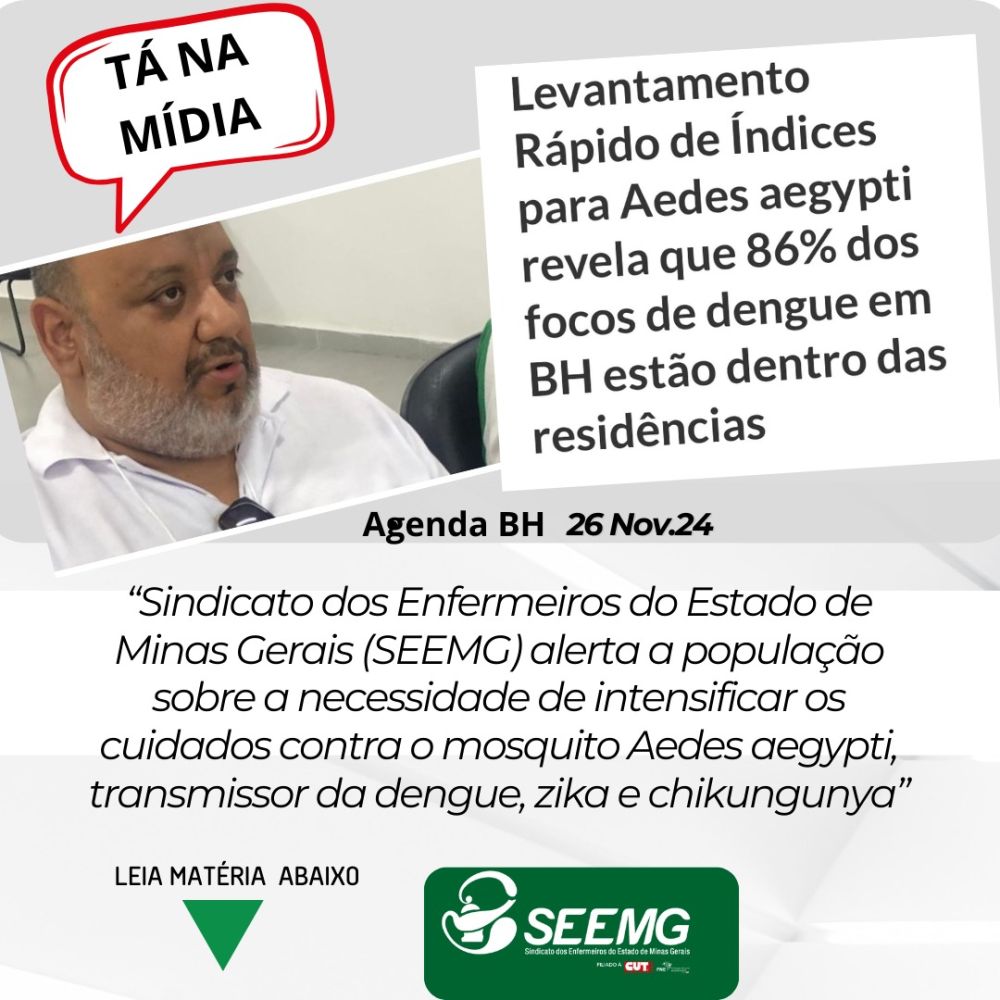 SEEMG alerta: Levantamento Rápido de Índices para o Aedes aegypti (LIRAa 2024) revela que 86% dos focos de dengue em BH estão dentro das residências