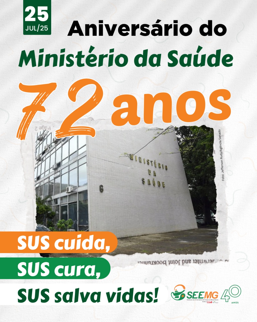 Ministério da Saúde celebra 72 anos de compromisso com a saúde do Brasil