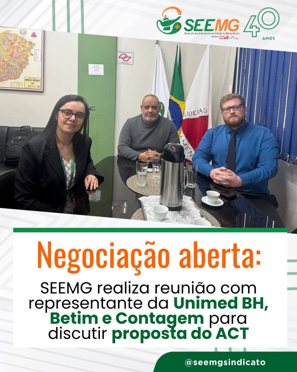 Negociação aberta: SEEMG realiza reunião com representante da Unimed BH, Betim e Contagem para discutir proposta do ACT