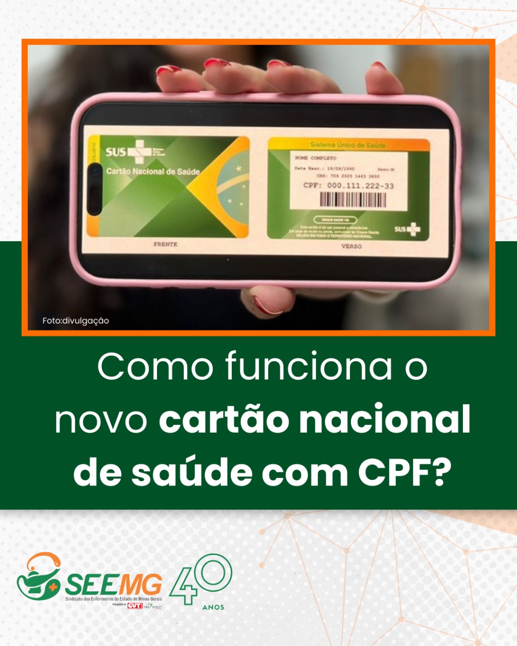 Mudança no Cartão Nacional de Saúde: CPF passa a ser o identificador único no SUS