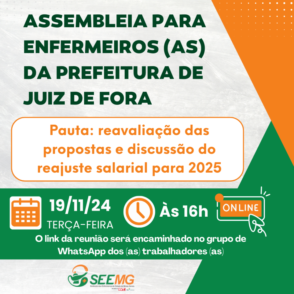 Assembleia para enfermeiros (as) da Prefeitura de Juiz de Fora