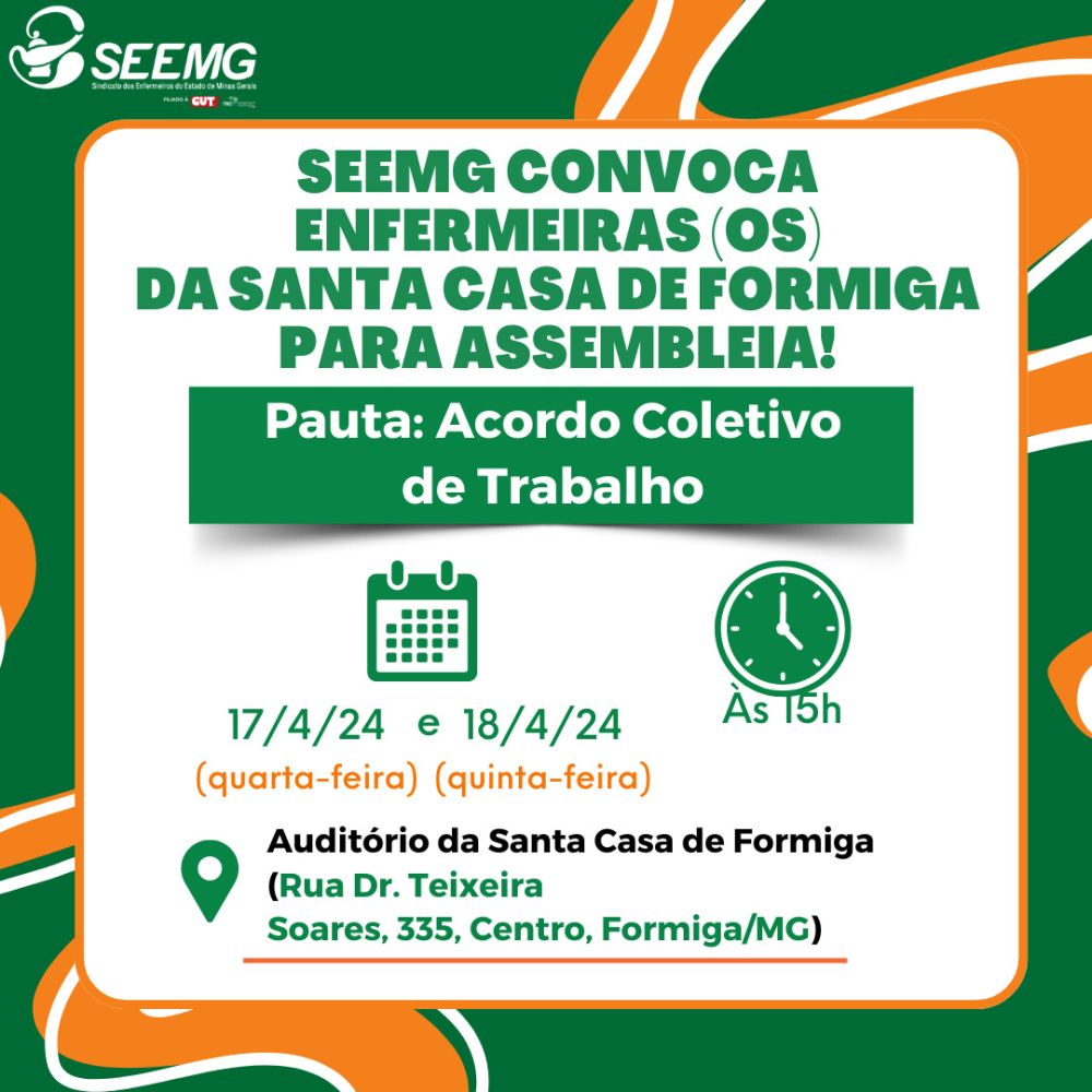 Assembleia Geral Extraordinária para enfermeiros (as) da Santa Casa de Formiga