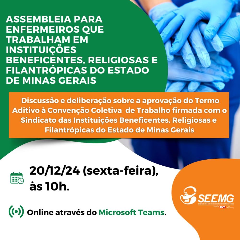 Assembleia para enfermeiros que trabalham em Instituições Beneficentes, Religiosas e Filantrópicas