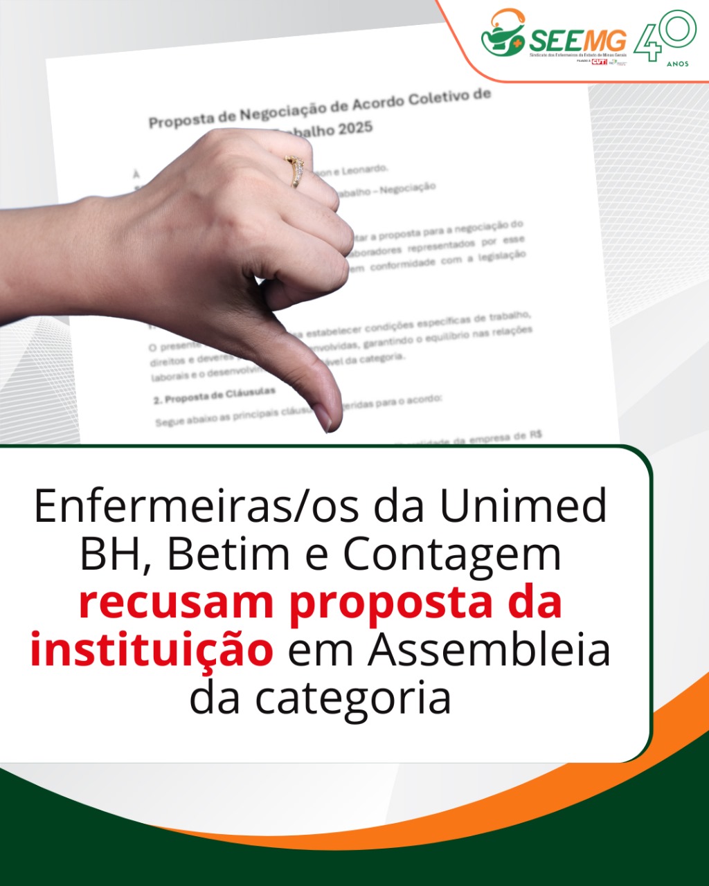 Enfermeiras/os da Unimed BH, Betim e Contagem recusam proposta da instituição em Assembleia da categoria
