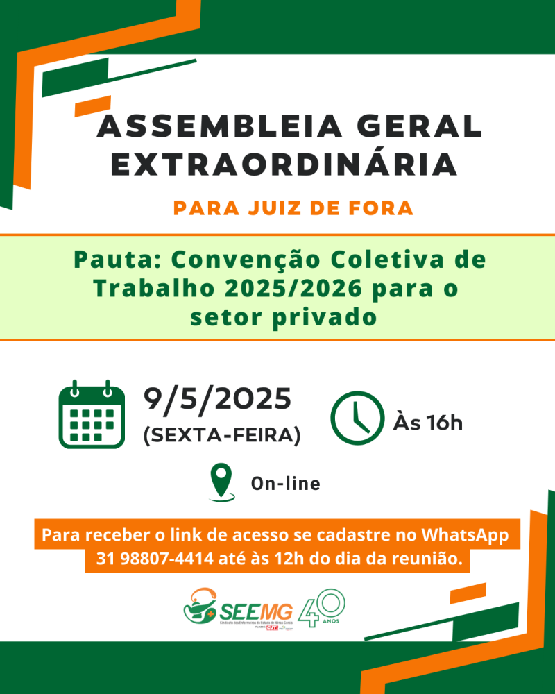Assembleia Geral Extraordinária para Juiz de Fora