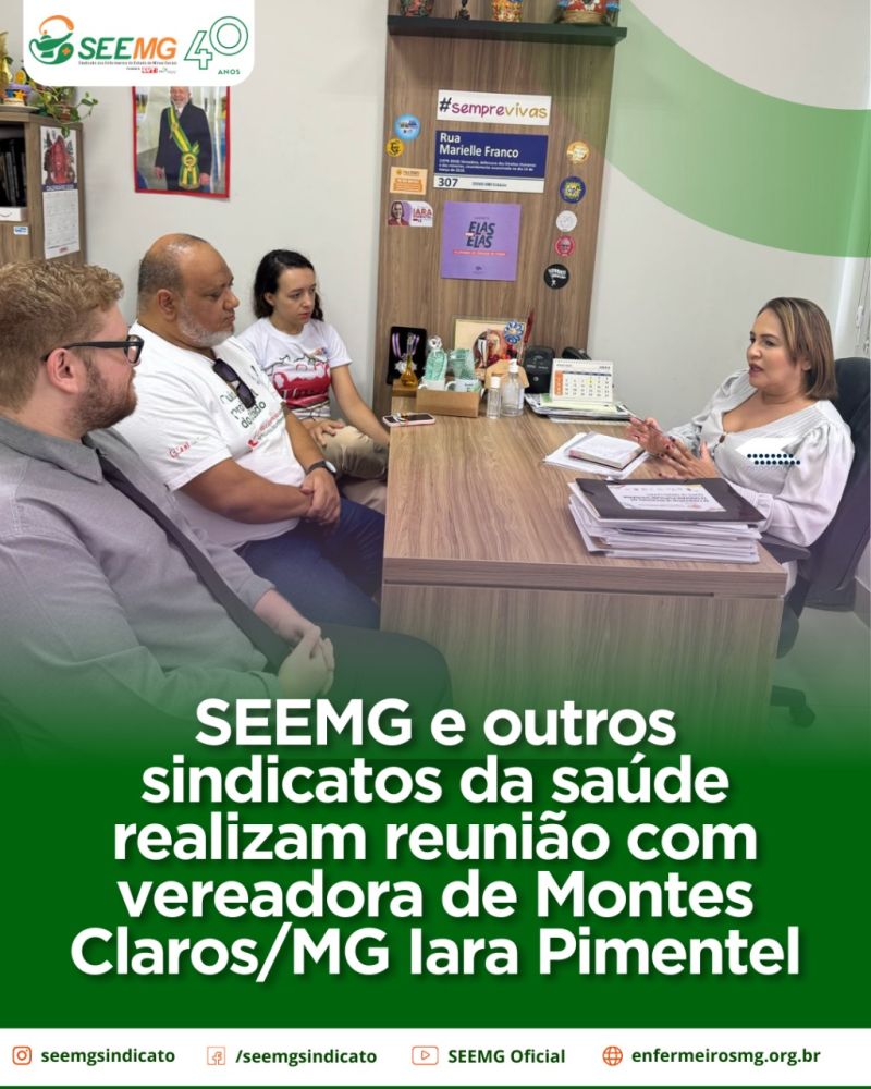 SEEMG e outros sindicatos da saúde realizam reunião com vereadora de Montes Claros/MG Iara Pimentel